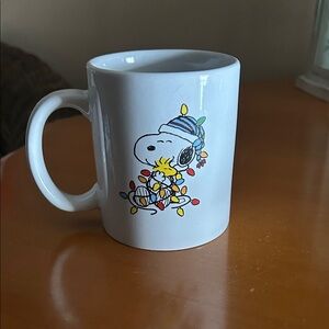 White Mug with Snoopy Christmas Design